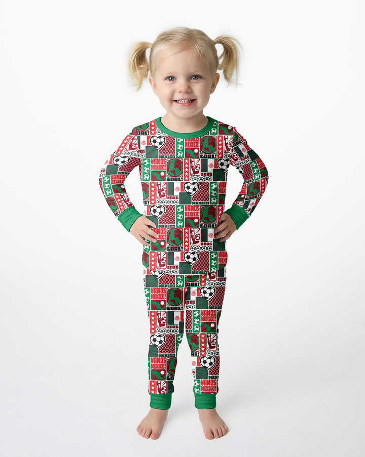 World Soccer Vamos Mexico Bamboo Two Piece Long Sleeve Pajama Set
