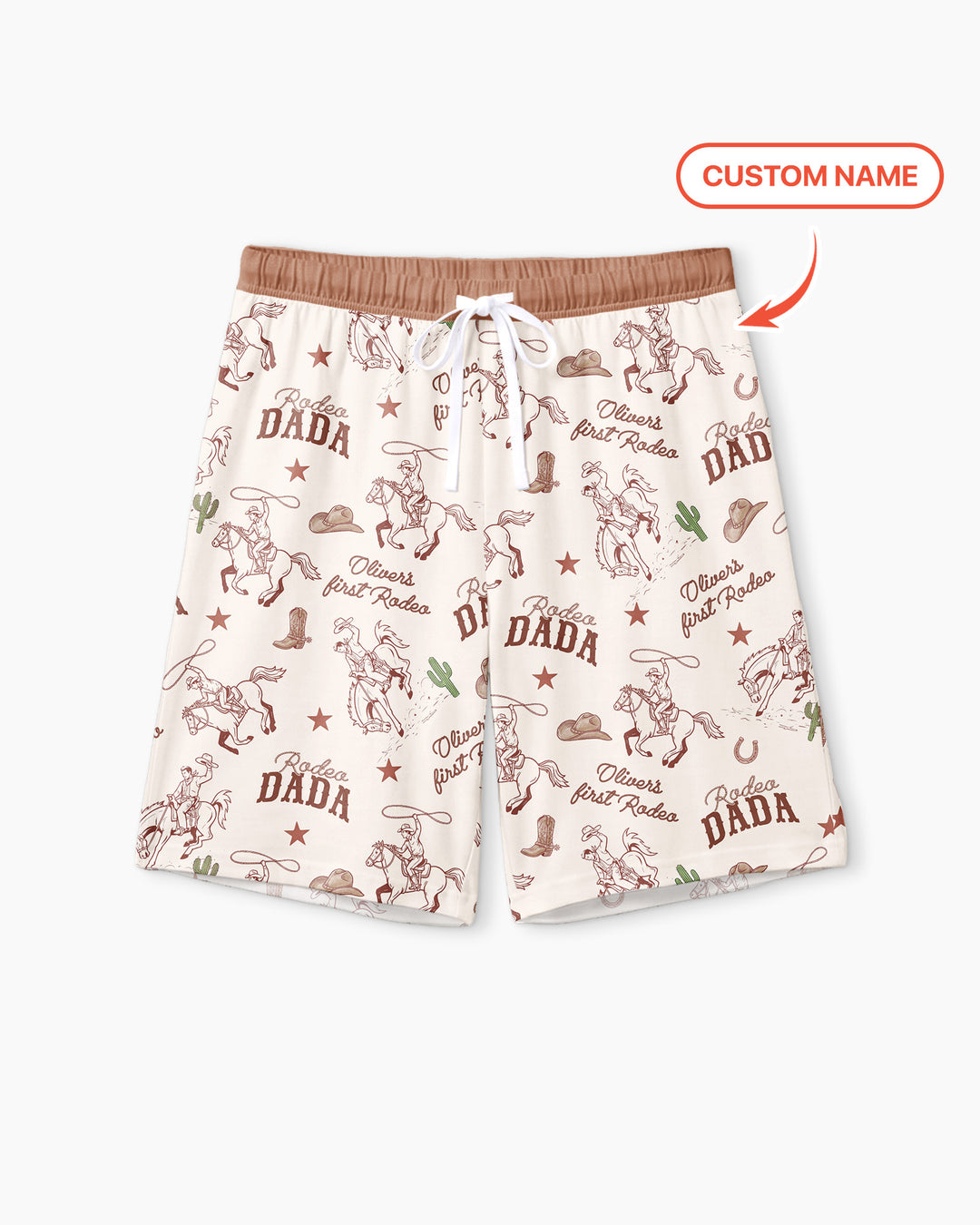 Custom Name First Rodeo Family Matching Bamboo Men Short Sleeve Short Pajama Set