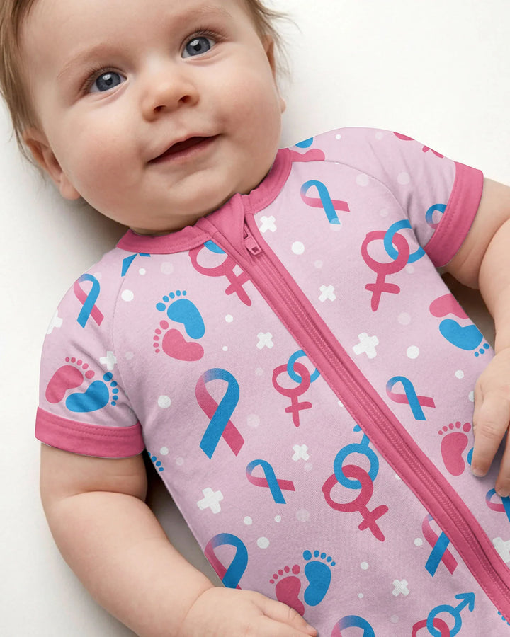 Infertility Awareness Blue and Pink Bamboo Shorty Zippy
