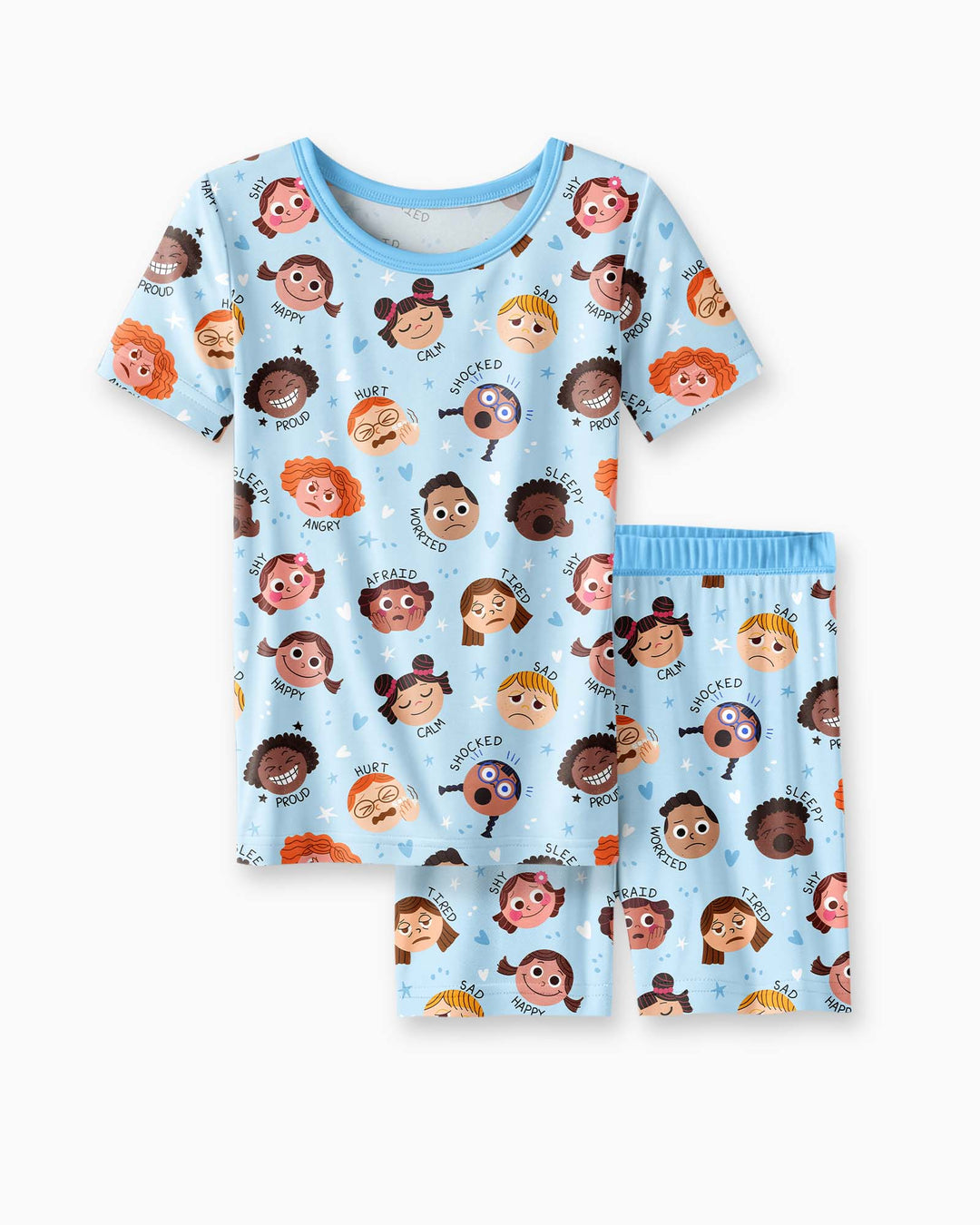 Feelings Vocabulary Bamboo Two Piece Short Sleeve Shorts Pajama Set
