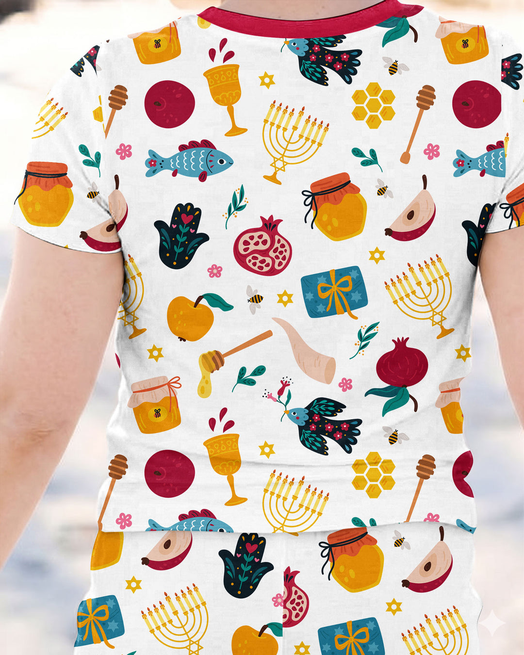 Shanah Tovah Party Bamboo Two Piece Short Sleeve Shorts Pajama Set