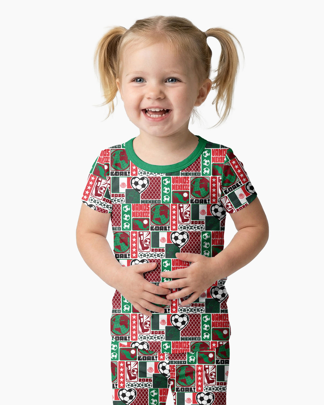World Soccer Vamos Mexico Bamboo Two Piece Short Sleeve Pajama Set