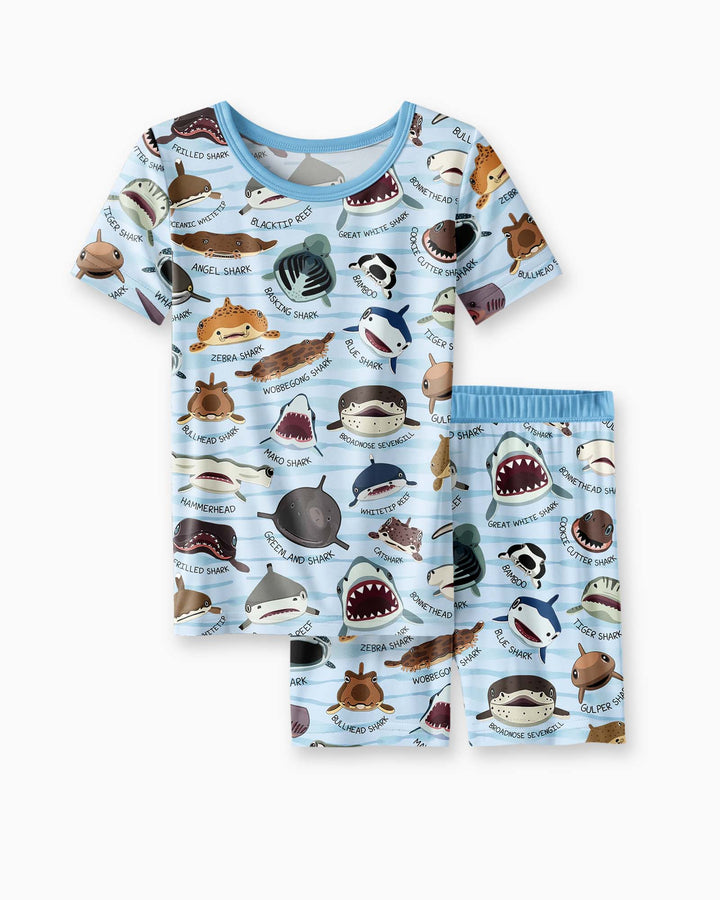 Template Bamboo Two Piece Short Sleeve Shorts Pyjamas Set