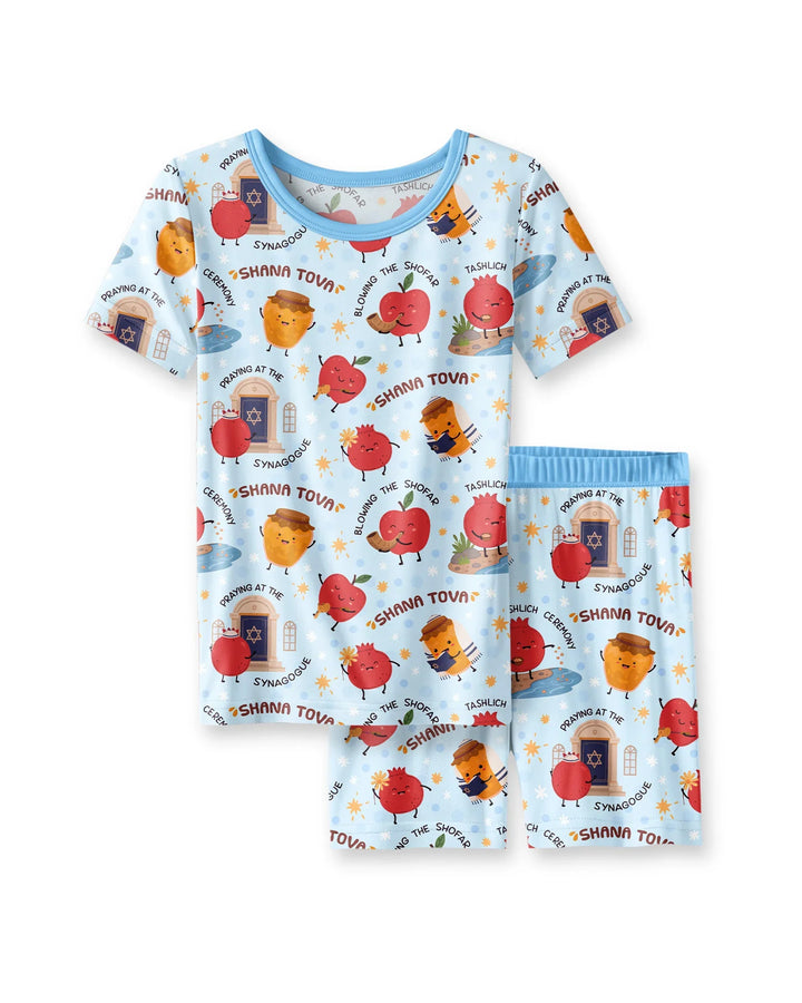 Template Bamboo Two Piece Short Sleeve Shorts Pyjamas Set