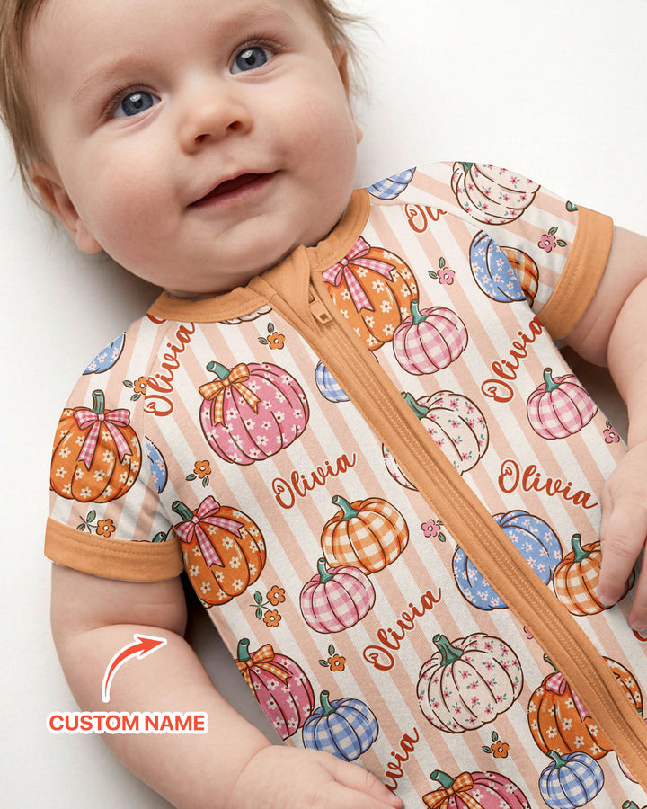Custom Name Pumpkin Patch Bamboo Shorty Zippy