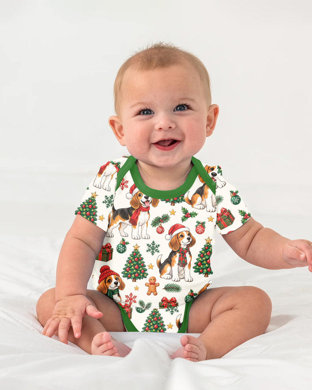 Santa Paws Beagle Bamboo Bodysuit