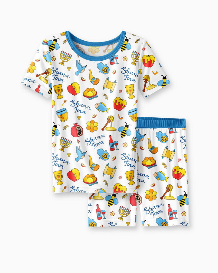Shanah Tovah U'Metukah Bamboo Two Piece Short Sleeve Shorts Pajama Set
