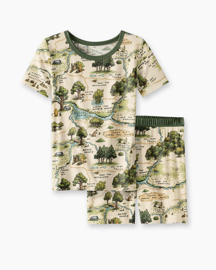 Template Bamboo Two Piece Short Sleeve Shorts Pyjamas Set
