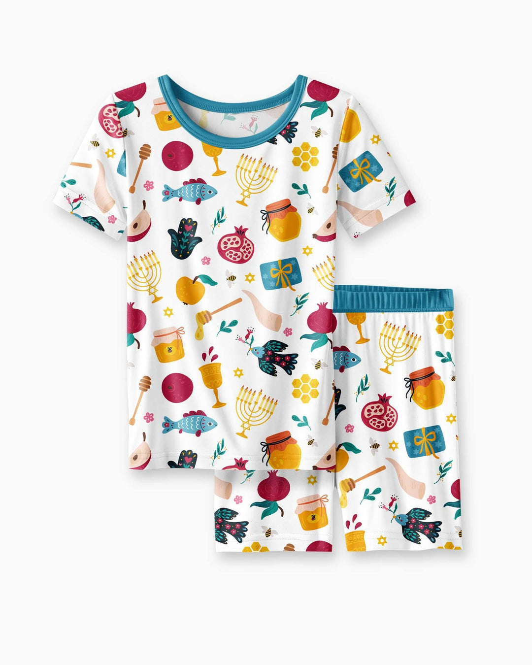Shanah Tovah Party Bamboo Two Piece Short Sleeve Shorts Pajama Set