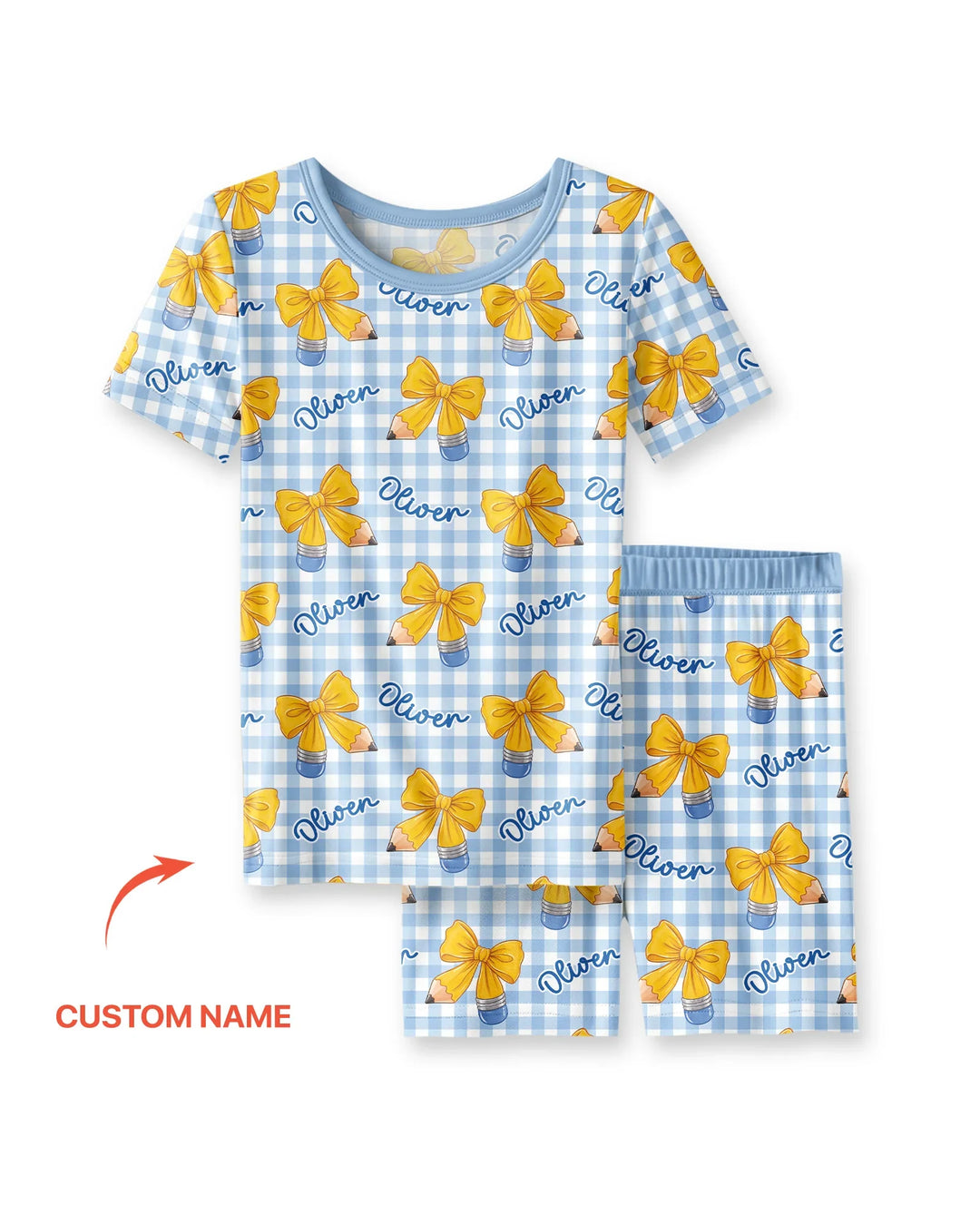 Coquette Back To School Bamboo Two Piece Short Sleeve Shorts Pajama Set