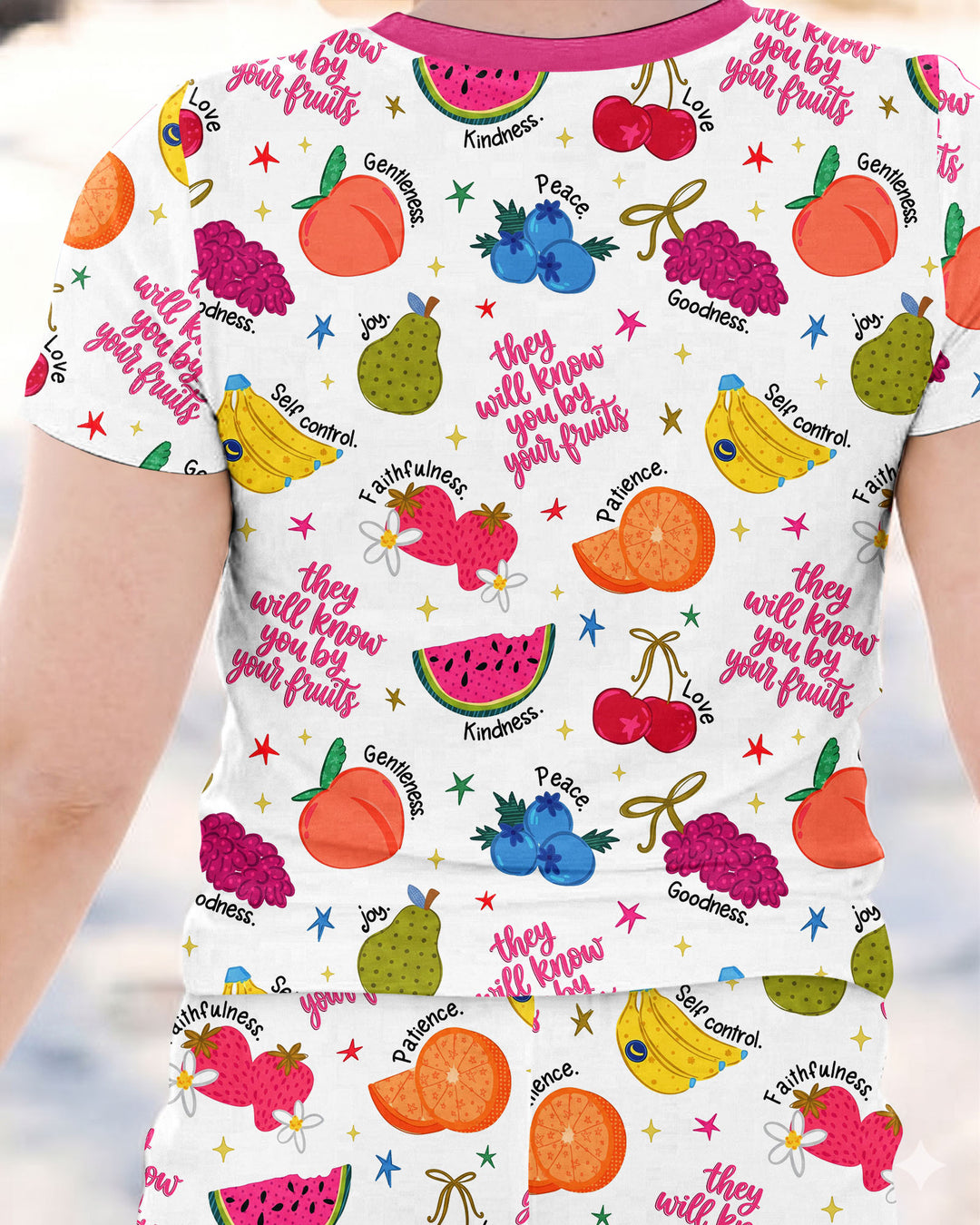 They Will Know You By Your Fruits Bamboo Two Piece Short Sleeve Pajama Set