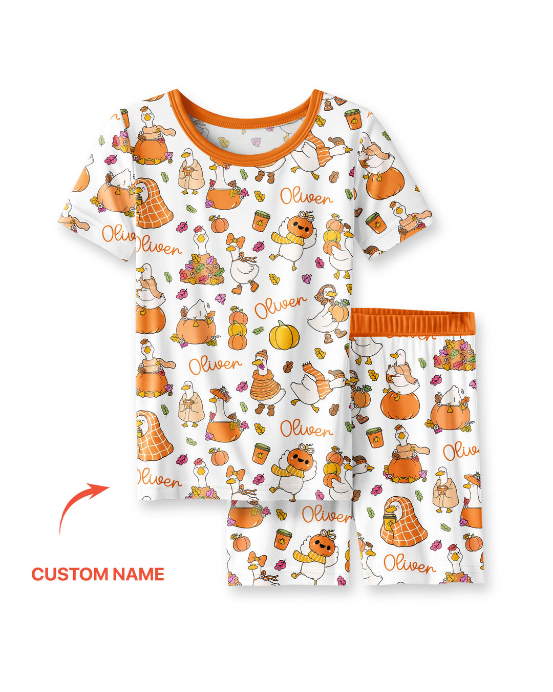 Fall Silly Goose Bamboo Two Piece Short Sleeve Shorts Pajama Set