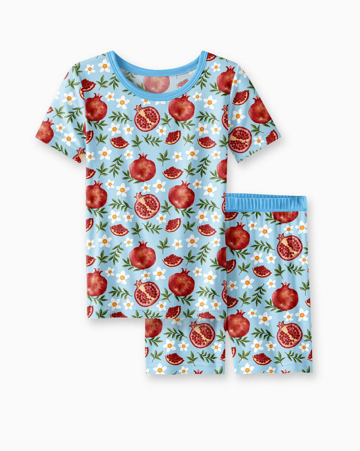 Pomegranate Garden Joy Family Matching Bamboo Two Piece Short Sleeve Shorts Pajama Set