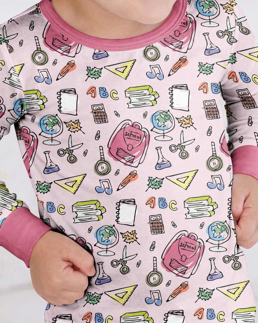 Doodle School Days Bamboo Two Piece Long Sleeve Pajama Set
