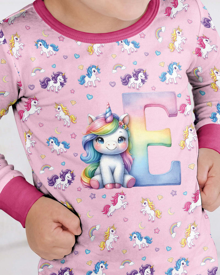 Cute Baby Word Car Bamboo Two Piece Long Sleeve Pajama Set