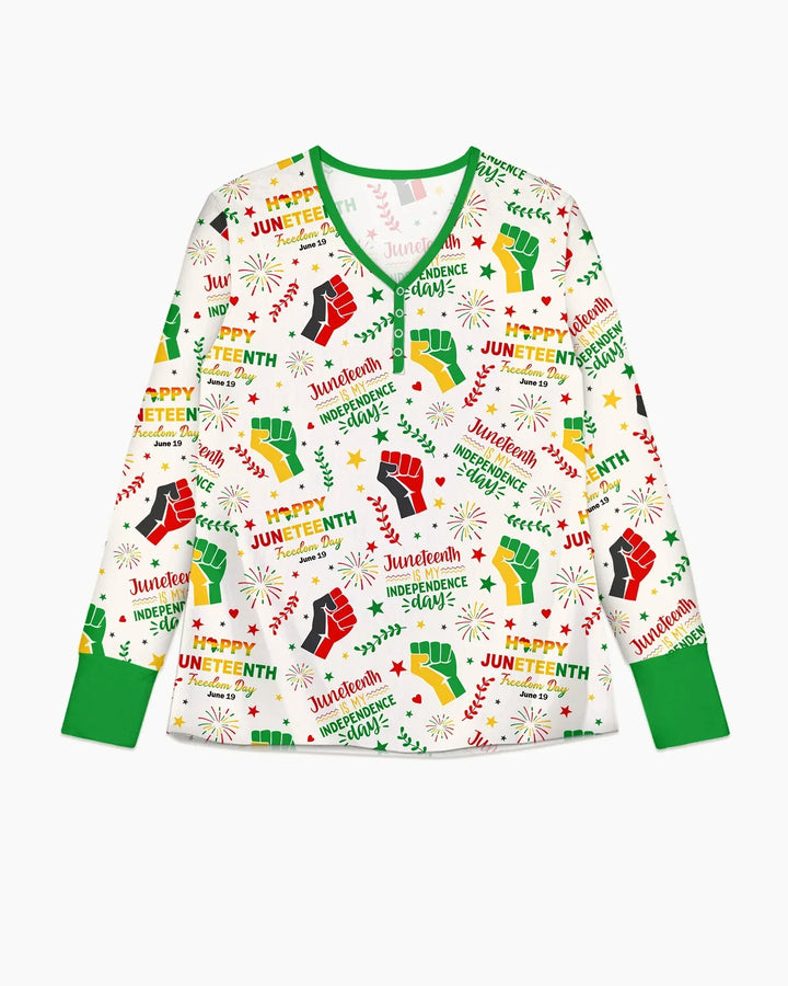 Happy Juneteenth Freedom Day Bamboo Women Pajama Set