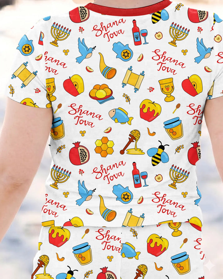 Shanah Tovah U'Metukah Bamboo Two Piece Short Sleeve Pajama Set