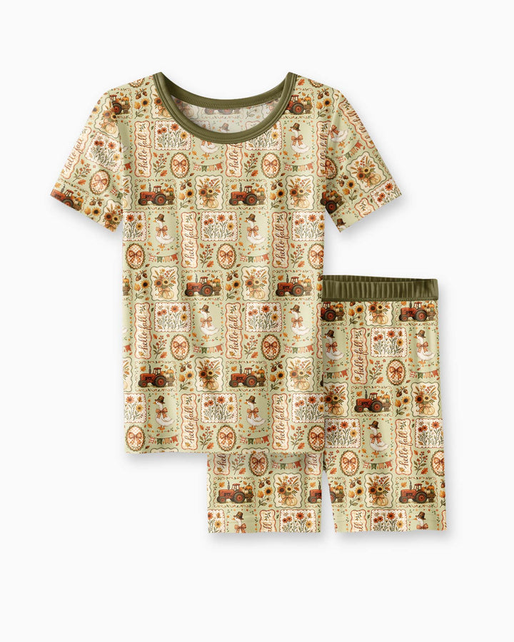 Template Bamboo Two Piece Short Sleeve Shorts Pyjamas Set