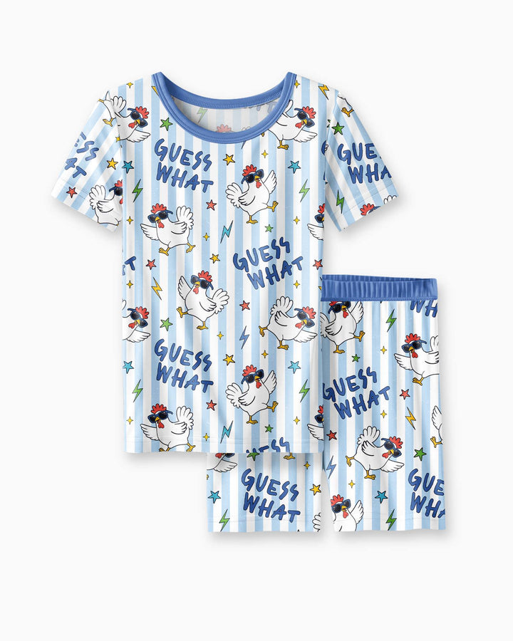 Guess What? Chicken Butt! Bamboo Two Piece Short Sleeve Shorts Pajama Set