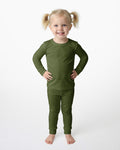 Dark Olive Green Bamboo Two Piece Pyjamas Set