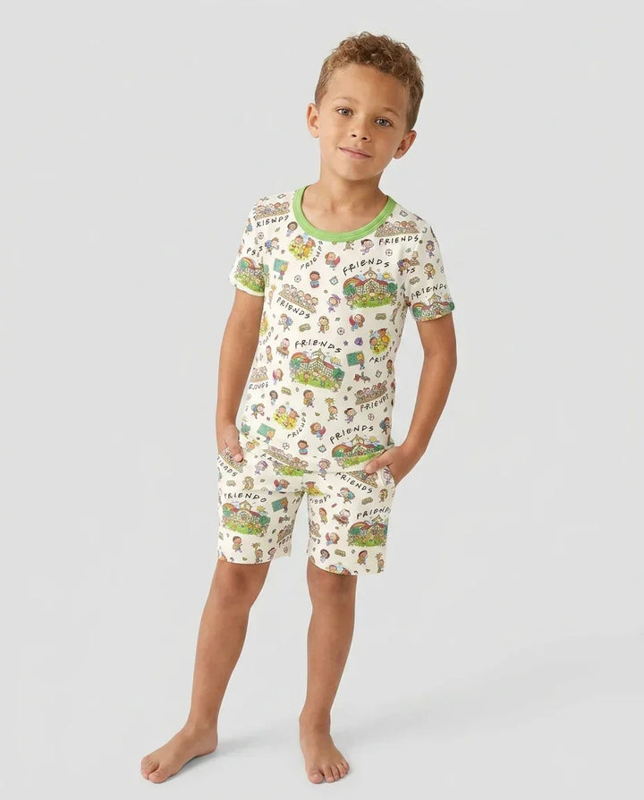 Template Bamboo Two Piece Short Sleeve Shorts Pyjamas Set