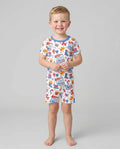 Red White & 250 Bamboo Two Piece Short Sleeve Shorts Pajama Set