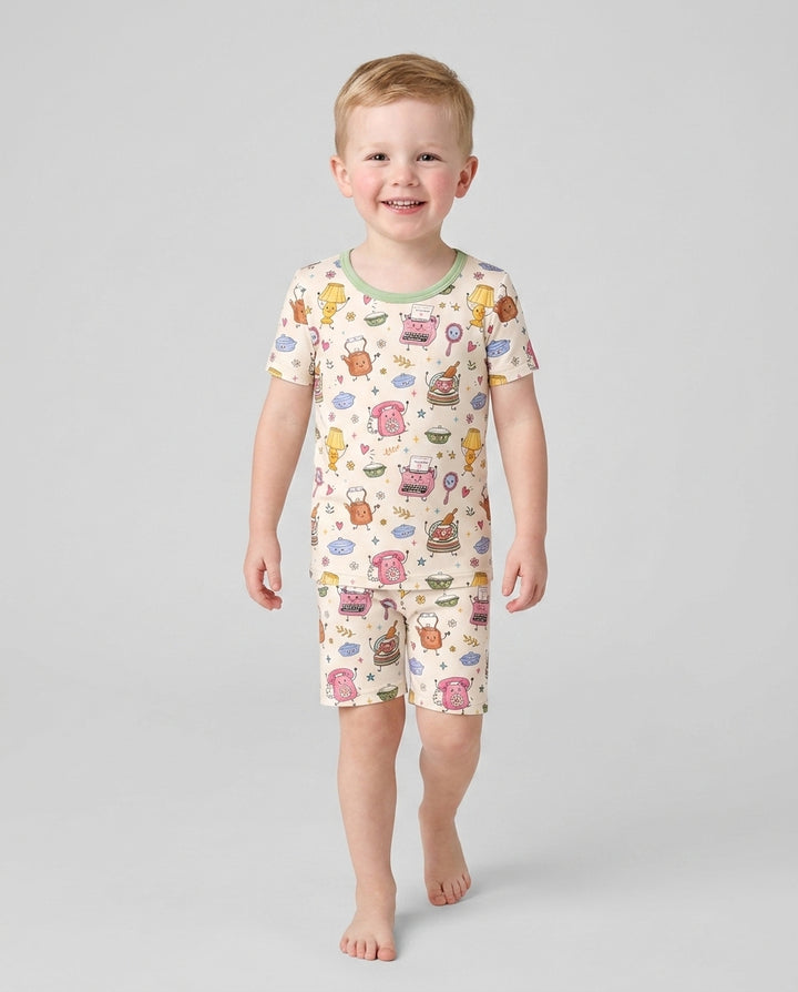 Template Bamboo Two Piece Short Sleeve Shorts Pyjamas Set