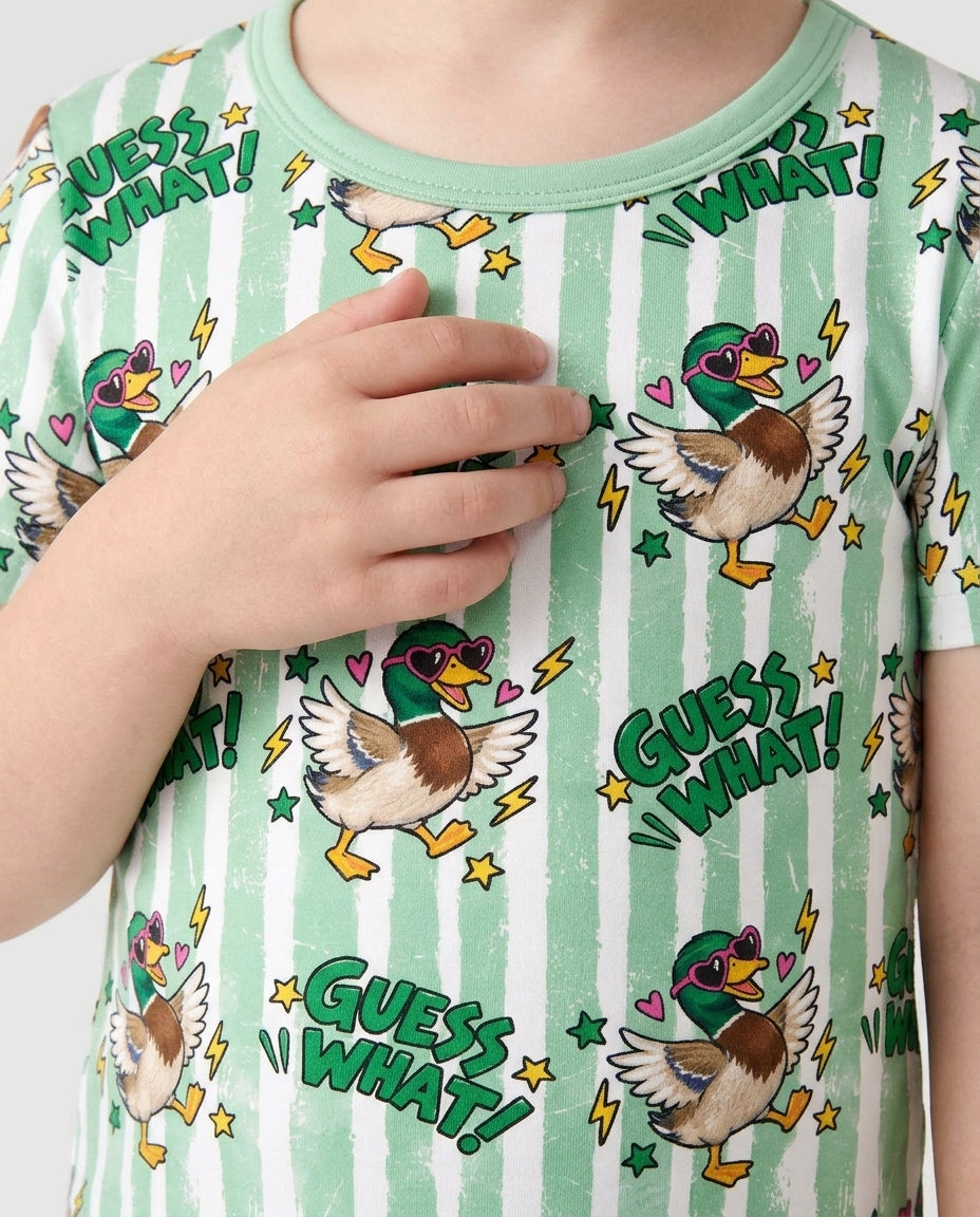 Guess What Mallard Butt Bamboo Two Piece Short Sleeve Pajama Set
