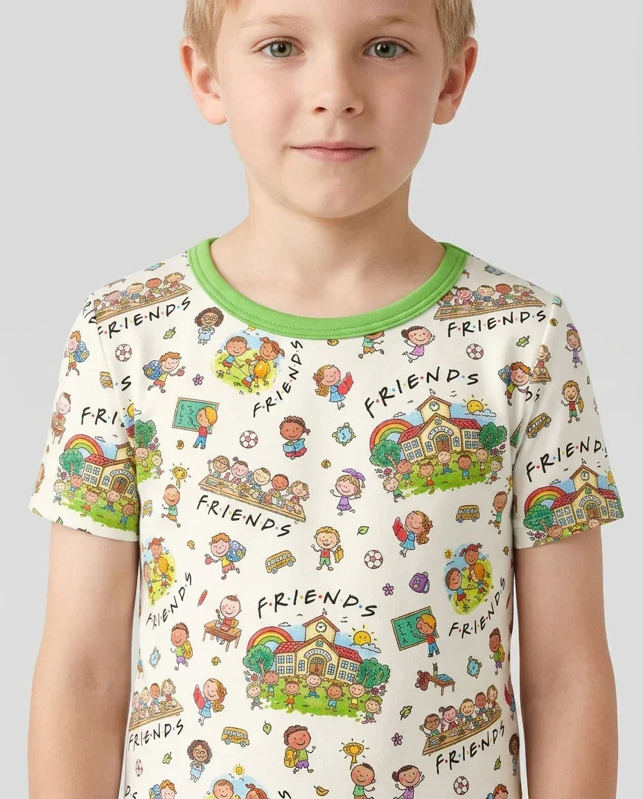 Template Bamboo Two Piece Short Sleeve Shorts Pyjamas Set
