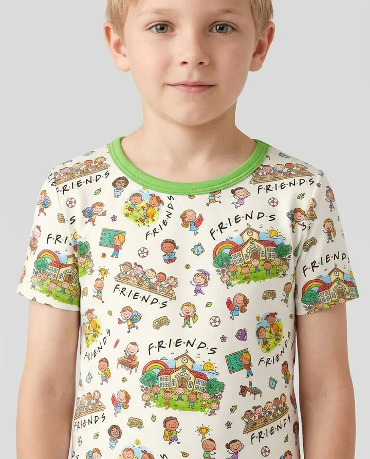 Template Bamboo Two Piece Short Sleeve Shorts Pyjamas Set