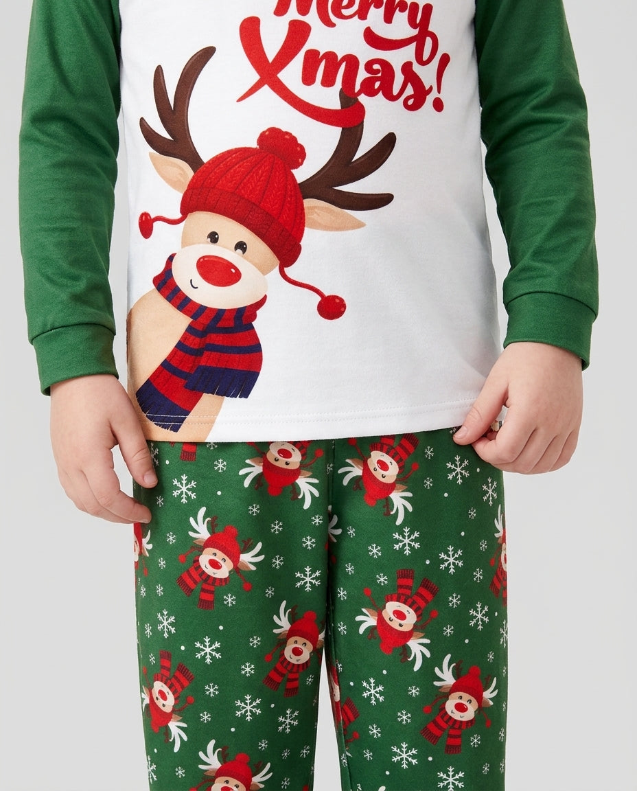 Merry Reindeer Nights Bamboo Two Piece Long Sleeve Pajama Set