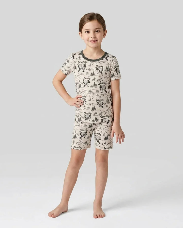 Template Bamboo Two Piece Short Sleeve Shorts Pyjamas Set