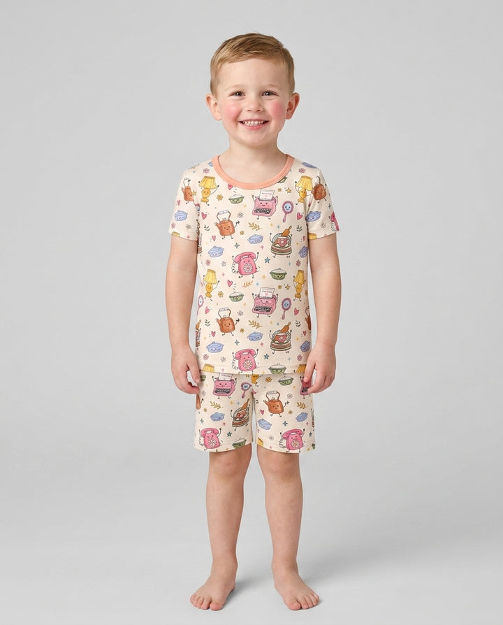 Template Bamboo Two Piece Short Sleeve Shorts Pyjamas Set