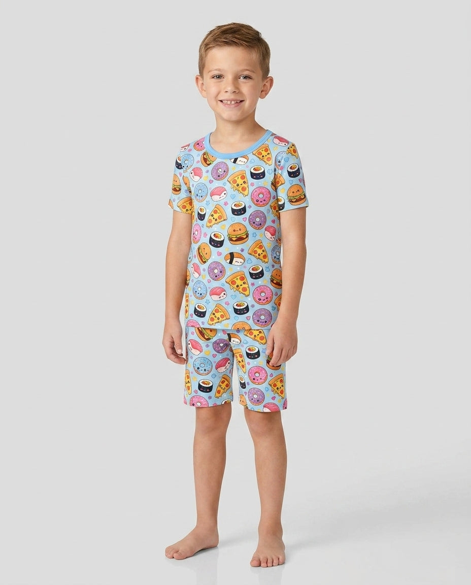 Template Bamboo Two Piece Short Sleeve Shorts Pyjamas Set