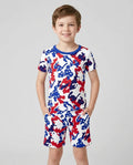 Patriot Camo Daddy & Me Matching Bamboo Two Piece Short Sleeve Shorts Pajama Set
