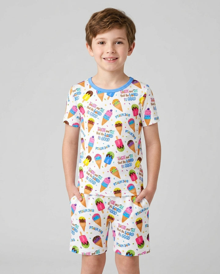 Template Bamboo Two Piece Short Sleeve Shorts Pyjamas Set