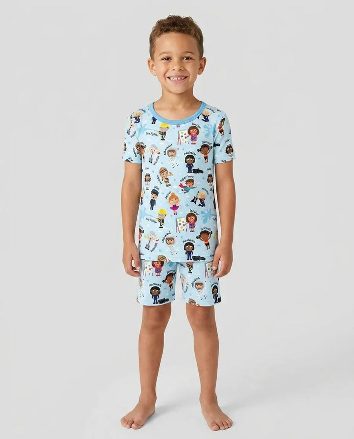 When I Grow Up Bamboo Two Piece Short Sleeve Shorts Pajama Set