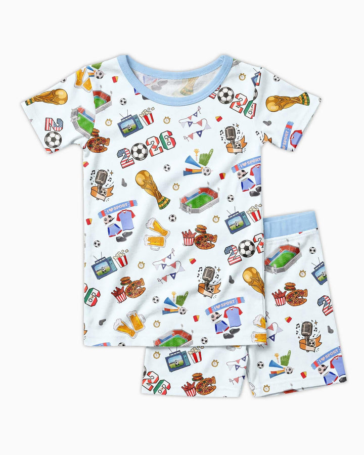 Dreaming of The Cup Bamboo Two Piece Short Sleeve Shorts Pajama Set