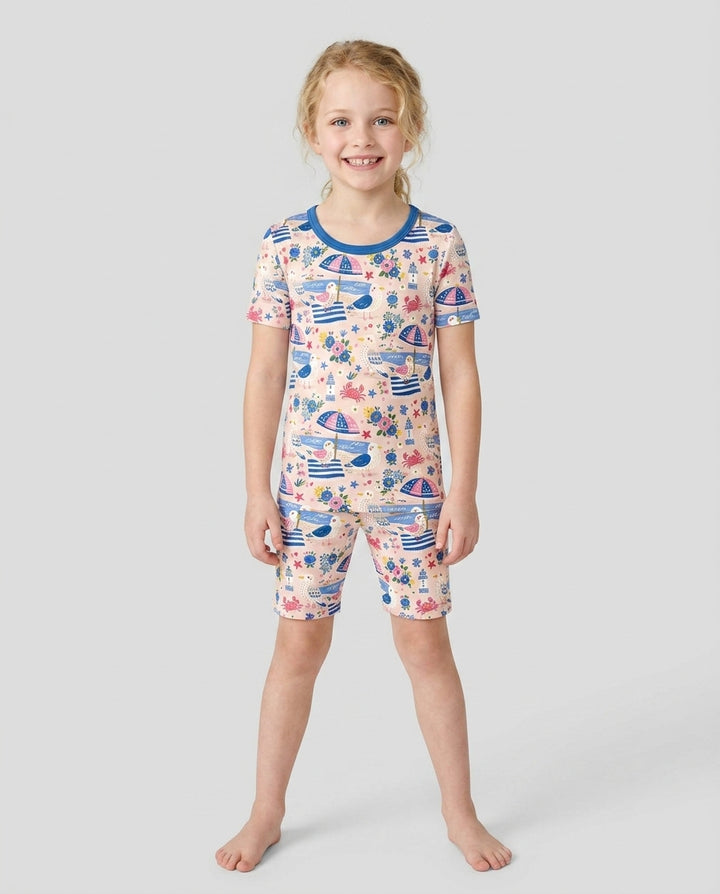 A Day At The Shore Bamboo Two Piece Short Sleeve Shorts Pajama Set