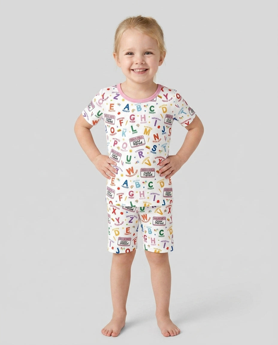 I'm A Child Of God ABCs Bamboo Two Piece Short Sleeve Shorts Pajama Set