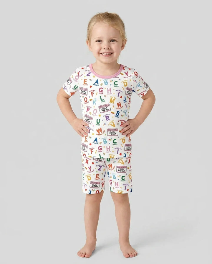 I'm A Child Of God ABCs Bamboo Two Piece Short Sleeve Shorts Pajama Set