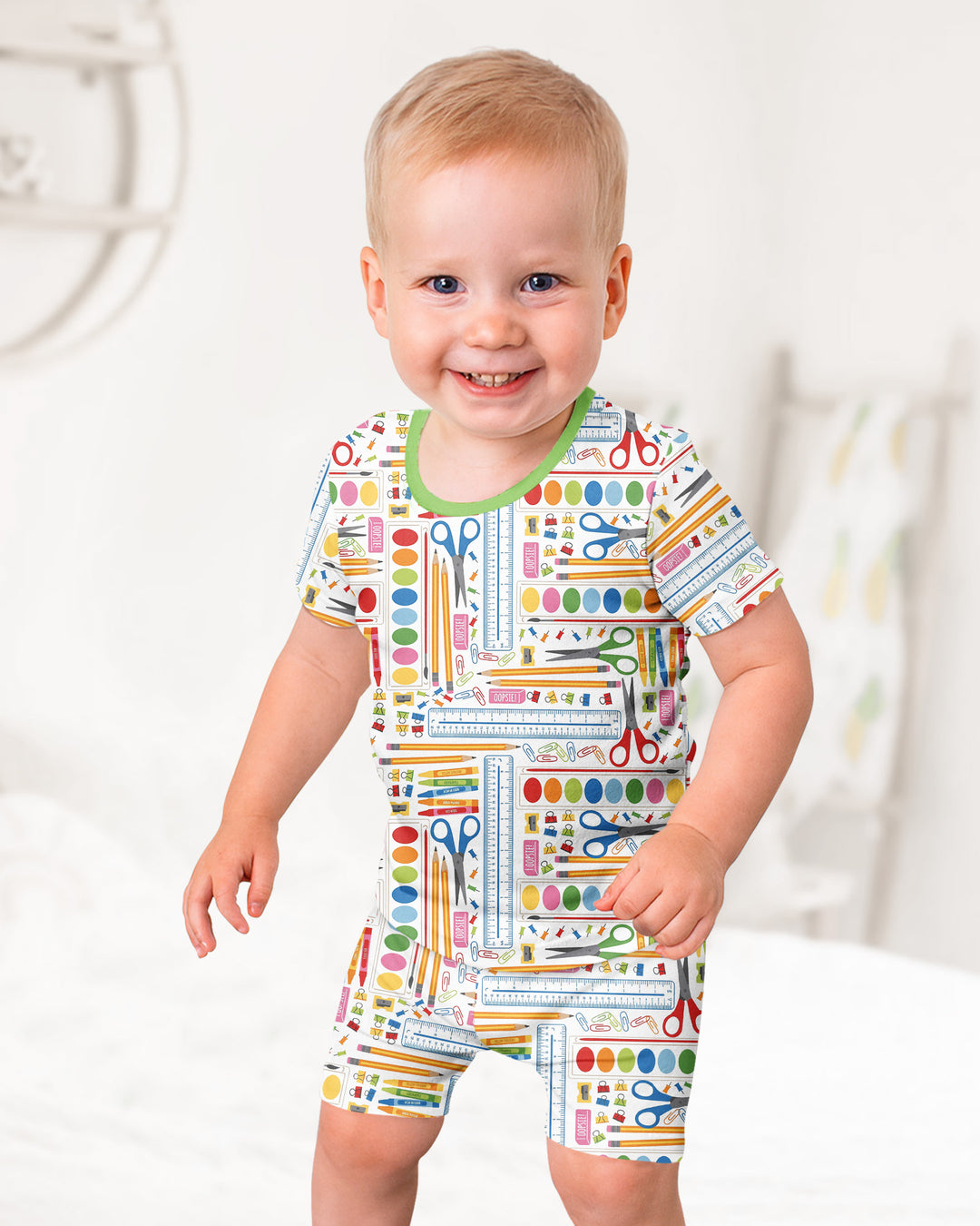 Craft Corner Bamboo Two Piece Short Sleeve Shorts Pajama Set