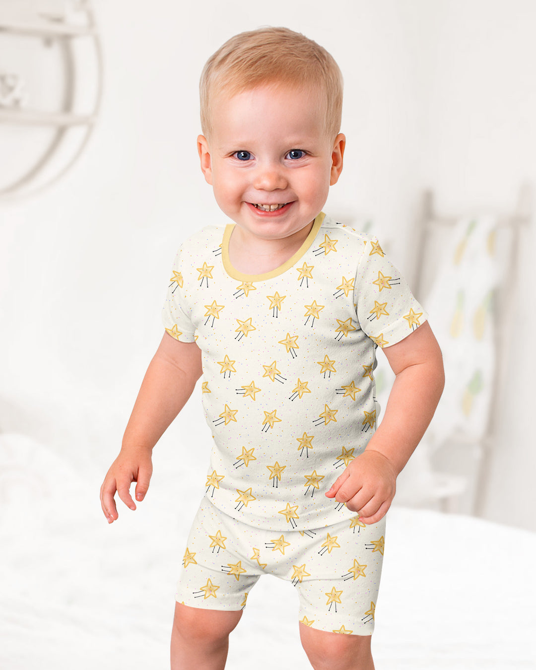 Template Bamboo Two Piece Short Sleeve Shorts Pyjamas Set