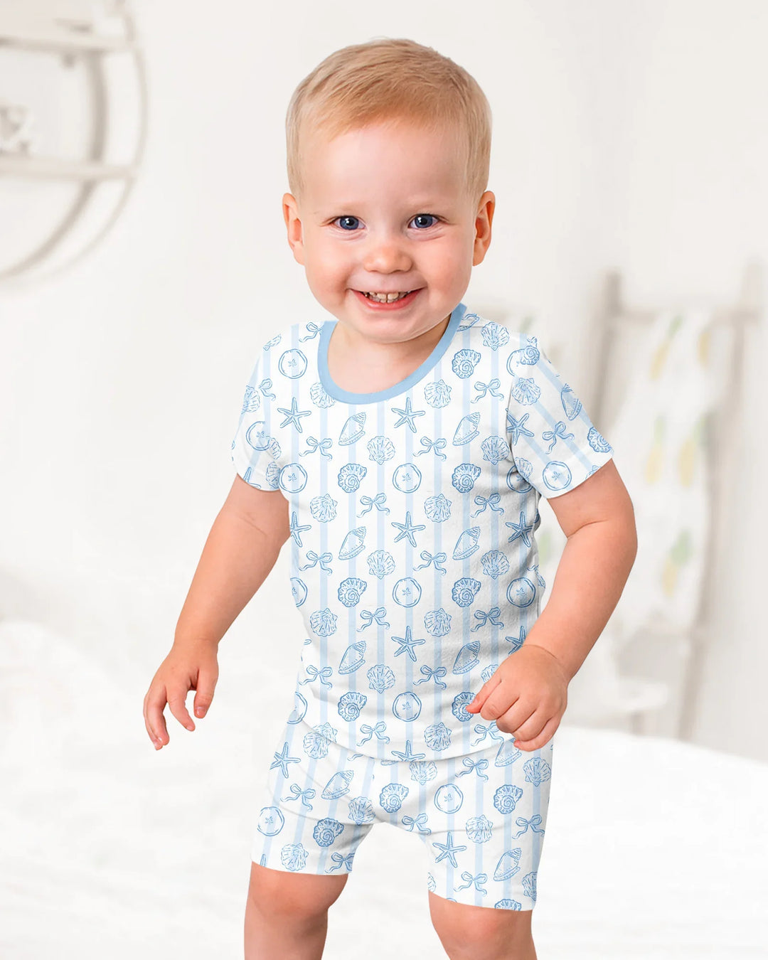 Coastal Keepsakes Family Matching Bamboo Two Piece Short Sleeve Shorts Pajama Set