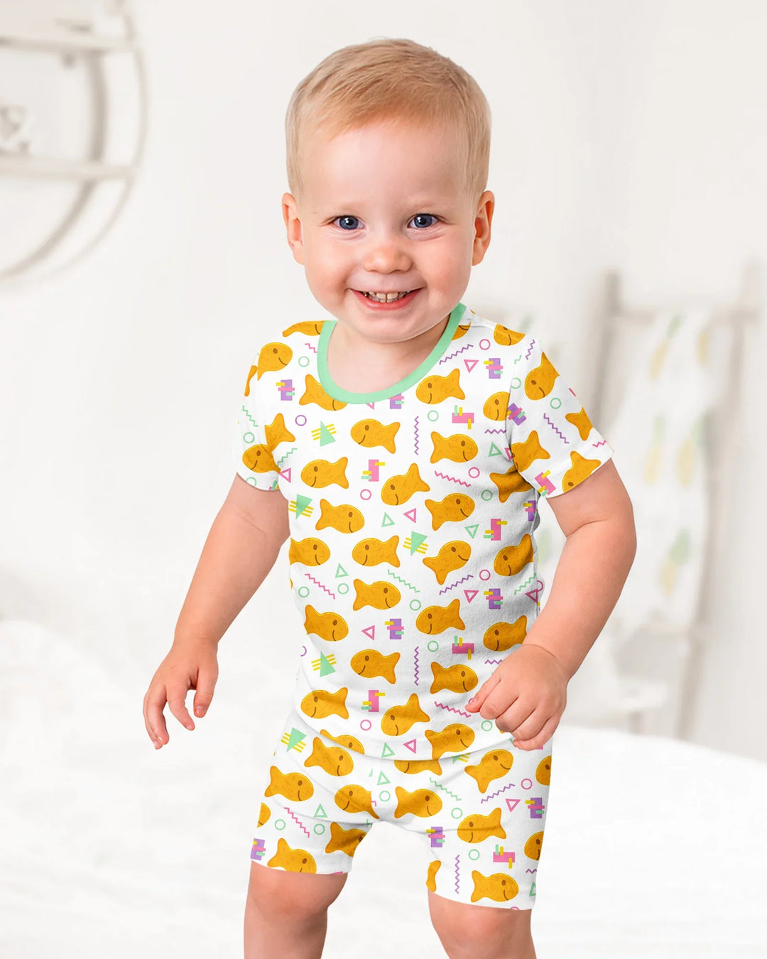 Template Bamboo Two Piece Short Sleeve Shorts Pyjamas Set