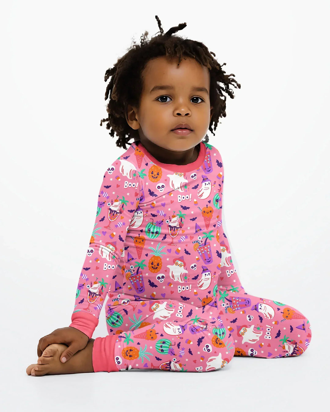 Summerween Doodles Bamboo Two Piece Long Sleeve Pajama Set