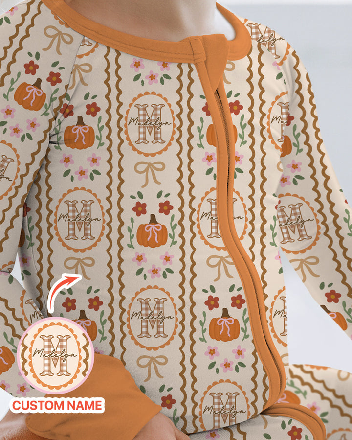 Custom Name Pumpkin Cottage Bamboo Convertible Zippy
