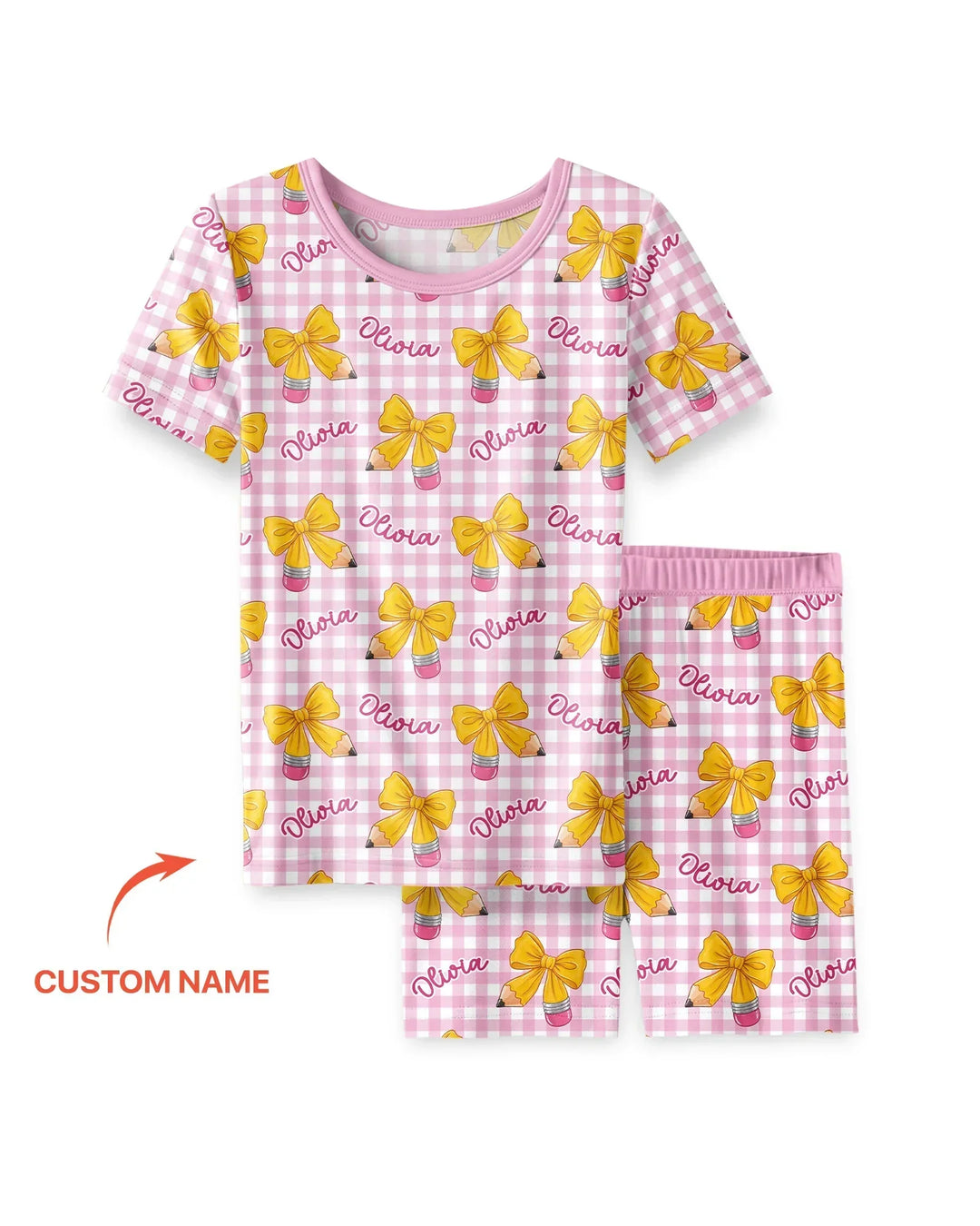 Coquette Back To School Bamboo Two Piece Short Sleeve Shorts Pajama Set