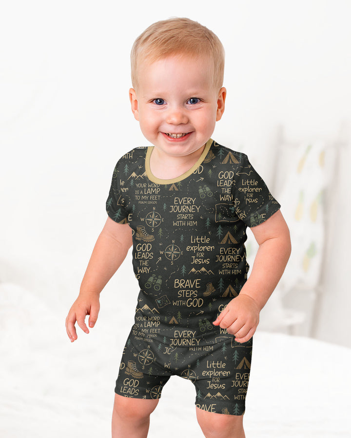 Template Bamboo Two Piece Short Sleeve Shorts Pyjamas Set
