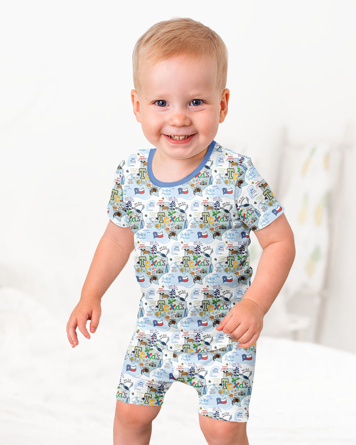 Template Bamboo Two Piece Short Sleeve Shorts Pyjamas Set